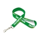 aerial view a kelly green 3/4 flat lanyard w / j hook, image 1 of 2