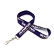 aerial view a purple 3/4 flat lanyard w / j hook, image 1 of 2