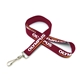 aerial view a burgundy red 3/4 flat lanyard w / j hook, image 1 of 2
