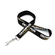 aerial view a black 3/4 flat lanyard w / j hook, image 1 of 2