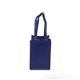 aerial view a navy blue non - woven wine tote bag, image 1 of 2
