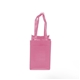 aerial view a pink non - woven wine tote bag, image 1 of 2