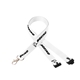 aerial view a white 3/4 silkscreened flat lanyard w / sew on breakaway, image 1 of 2