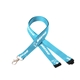 aerial view a baby blue 3/4 silkscreened flat lanyard w / sew on breakaway, image 1 of 2
