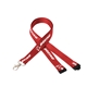 aerial view a red 3/4 silkscreened flat lanyard w / sew on breakaway, image 1 of 2
