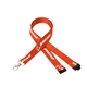 aerial view a orange 3/4 silkscreened flat lanyard w / sew on breakaway, image 1 of 2