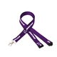 aerial view a purple 3/4 silkscreened flat lanyard w / sew on breakaway, image 1 of 2
