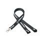 aerial view a dark gray 3/4 silkscreened flat lanyard w / sew on breakaway, image 1 of 2