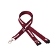 aerial view a burgundy red 3/4 silkscreened flat lanyard w / sew on breakaway, image 1 of 2