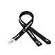 aerial view a black 3/4 silkscreened flat lanyard w / sew on breakaway, image 1 of 2