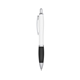 aerial view a white with black satin curvy click ballpoint pen - promotional pens, image 1 of 3