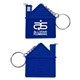 aerial view a blue house shaped tape measure key chain, image 1 of 2