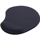 aerial view a black solid jersey gel mouse pad / wrist rest, image 1 of 3