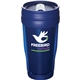 aerial view a translucent blue 16 oz columbia plastic double wall insulated tumbler, image 1 of 2