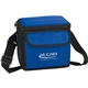 aerial view a royal blue 6- can lunch cooler with peva insulation, image 1 of 4
