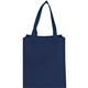 aerial view a navy non - woven polypropylene basic grocery tote, image 1 of 6