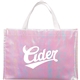 aerial view a iridescent iridescent non - woven shopper tote, image 1 of 5