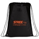 aerial view a black air mesh drawstring bag, image 1 of 2