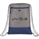 aerial view a navy logan drawstring bag, image 1 of 4
