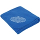 aerial view a blue soft fleece blanket, image 1 of 4