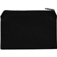 aerial view a black 8 oz. cotton travel pouch, image 1 of 2