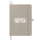 aerial view a natural 5 x 7 fsc(r) recycled cotton bound notebook, image 1 of 7
