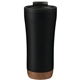 aerial view a black valhalla 16oz tumbler with plastic inner, image 1 of 4