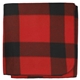 aerial view a red/black buffalo plaid fleece blanket, image 1 of 5