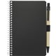 aerial view a black fsc(r) spiral notebook with pen, image 1 of 7