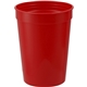 aerial view a red 12 oz custom solid stadium cup, image 1 of 3