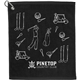 aerial view a black 15 x 18 terry golf towel, image 1 of 2