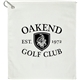 aerial view a white 15 x 18 terry golf towel, image 1 of 2