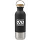 aerial view a black lagom single wall 27 oz stainless steel water bottle, image 1 of 7