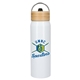aerial view a white billy 26oz ecofriendly aluminum bottle w / fsc(r) 100 bamboo lid, image 1 of 14