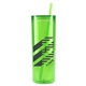 aerial view a lime chroma recycled acrylic skinny tumbler 16oz, image 1 of 4