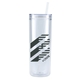 aerial view a clear chroma recycled acrylic skinny tumbler 16oz, image 1 of 4