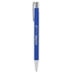 aerial view a blue maxi recycled aluminum soft touch gel pen, image 1 of 6