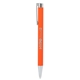 aerial view a orange maxi recycled aluminum soft touch gel pen, image 1 of 6