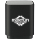 aerial view a black light up logo bluetooth speaker, image 1 of 3