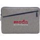 aerial view a gray angle recycled 15 laptop sleeve, image 1 of 3