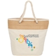 aerial view a natural jute accent 12oz cotton canvas rope tote, image 1 of 4