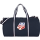 aerial view a navy barrel 12oz cotton canvas 22 weekender duffle bag, image 1 of 2