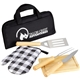 aerial view a black five piece barbeque (bbq) set, image 1 of 3