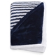 aerial view a navy field co.(r) chevron striped sherpa blanket, image 1 of 12