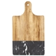 aerial view a black black marble and wood cutting board, image 1 of 7