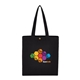 aerial view a black repose 10oz recycled cotton box tote w / snap, image 1 of 4