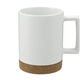 aerial view a white bates 15oz ceramic mug w / cork base, image 1 of 5