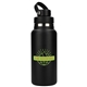 aerial view a black hydro flask(r) wide mouth 32oz bottle with flex chug cap, image 1 of 10