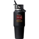 aerial view a black hydro flask(r) travel bottle with flex straw cap 32 oz, image 1 of 4
