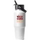 aerial view a white hydro flask(r) travel bottle with flex straw cap 32 oz, image 1 of 4
